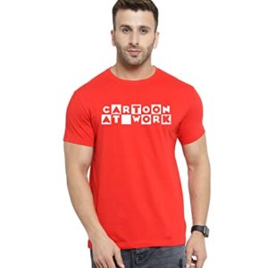 AWG ALL WEATHER GEAR Men\s Cotton Round Neck Printed T-Shirt (AWG-RN-CAW-RD-XXL, Red)