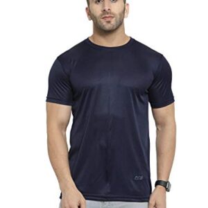AWG ALL WEATHER GEAR Men\s Polyester Round Neck T-Shirt (AW19-AWGDFT-BU-S, Navy Blue)