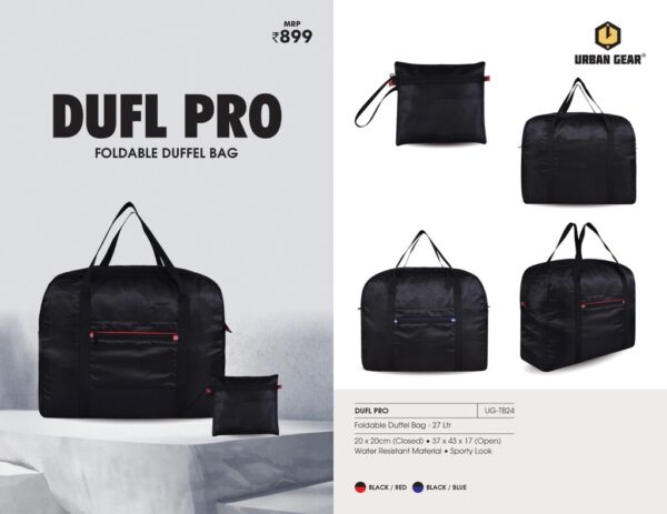 Buy the best quality Folding Duffel Bag Dufl Pro online in india at affordable price and with wide range of color, branding and customization.