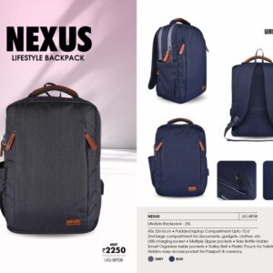 Buy the best quality NEXUS LifeStyle Back Pack online at affordable price in india with wide range of color and with customization and branding.