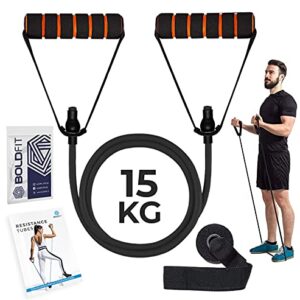 Boldfit Resistance Tube with Foam Handles, Door Anchor for Exercise & Stretching, Suitable in Home & Gym Workout for Men & Women-Multi Resistance