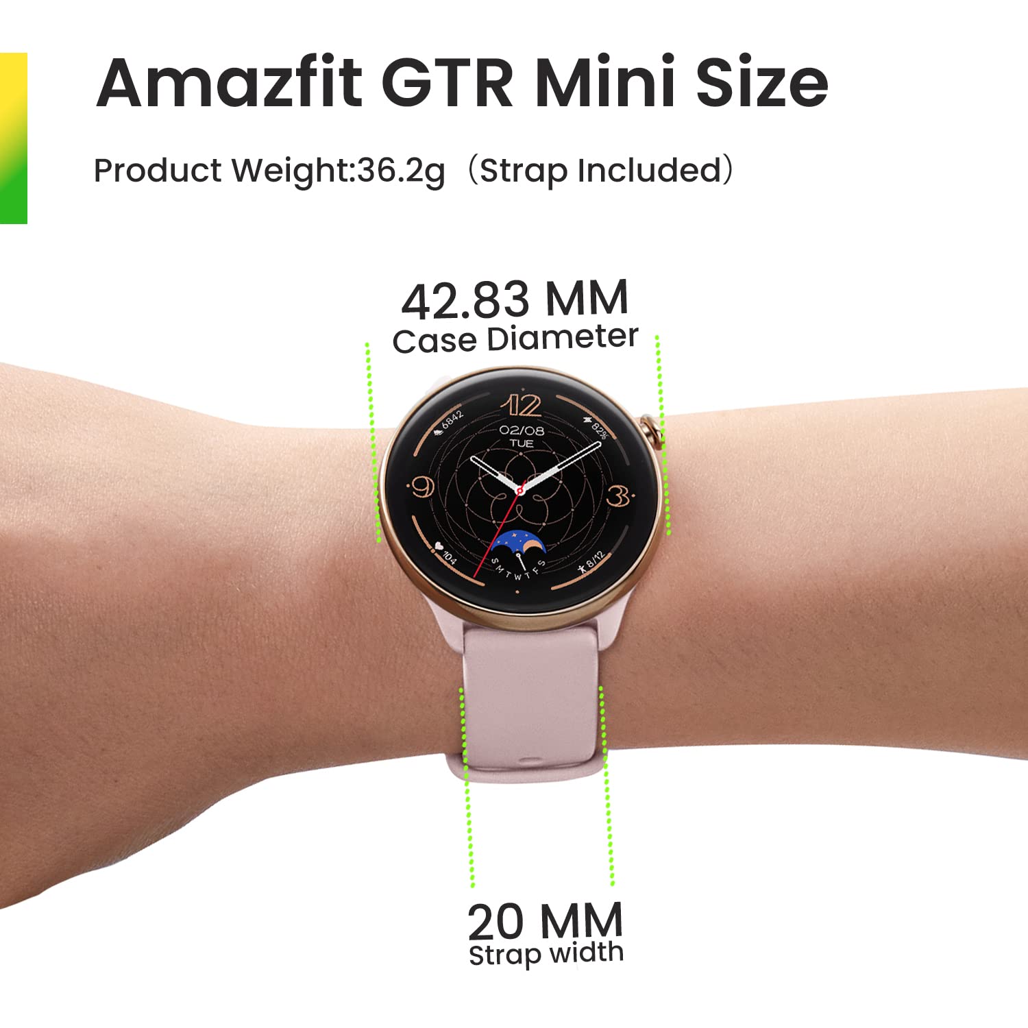 Amazfit GTR Mini Smart Watch 1.28 Always-on AMOLED Display, GPS, with 126  Sports Modes