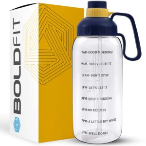 Boldfit Gym Gallon Bottle for Men 2 Litre water bottle for Gym Workout Motivational Sipper Bottle for Adults Gallon Gym Water Bottle for Home, Fitness for Men & Women 2 Litre Gallon - (Mega White)