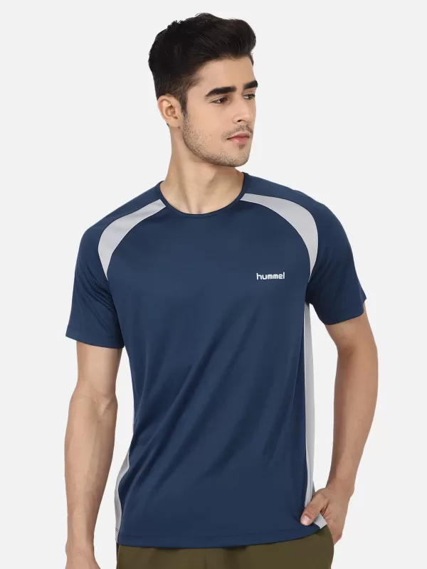 Hummel Calin Men Polyester Blue T-Shirt for corporate gifting in bangalore with affordable price and best quality.