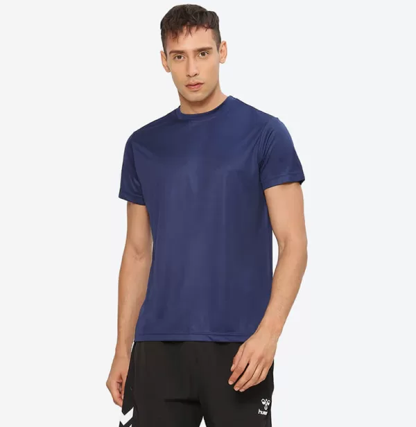 Hummel Budoc Men Polyester Blue T-Shirt for corporate gifting in bangalore with affordable price and best quality.