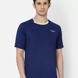 Hummel Jish Men Polyester Blue T-Shirt for corporate gifting in bangalore with affordable price and best quality.