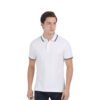 MARKS & SPENCERS POLO NECK T-SHIRT WHITE- cotton plain with tipping at affordable price and best quality.