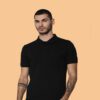JACK & JONES SOLID POLO NECK T-SHIRT black color for corporate gifting in bangalore with affordable price and best quality.