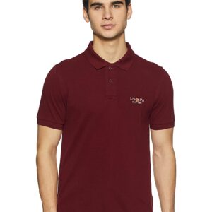 US POLO ASSN Men's Solid Regular Fit cotton polo T-shirt for corporate gifting in bangalore with affordable price and best quality.