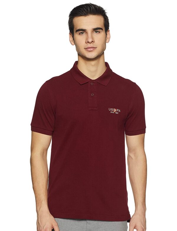 US POLO ASSN Men's Solid Regular Fit cotton polo T-shirt for corporate gifting in bangalore with affordable price and best quality.