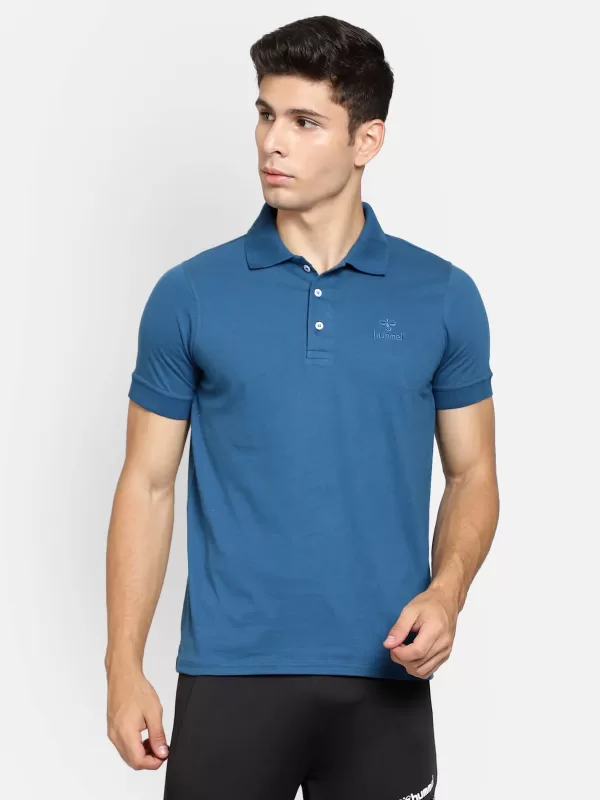Hummel Ascon Men Navy Blue Polo T-Shirt for corporate gifting in bangalore with affordable price and best quality.