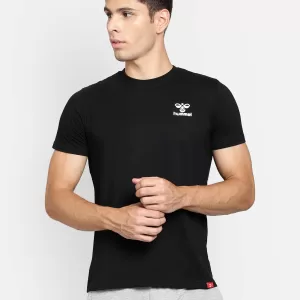 Hummel Evel Men Cotton Black T-Shirt for corporate gifting in bangalore with affordable price and best quality.