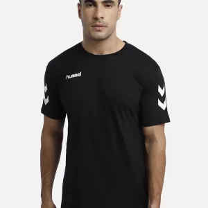 Hummel Go Men Cotton Black T-Shirt for corporate gifting in bangalore with affordable price and best quality.