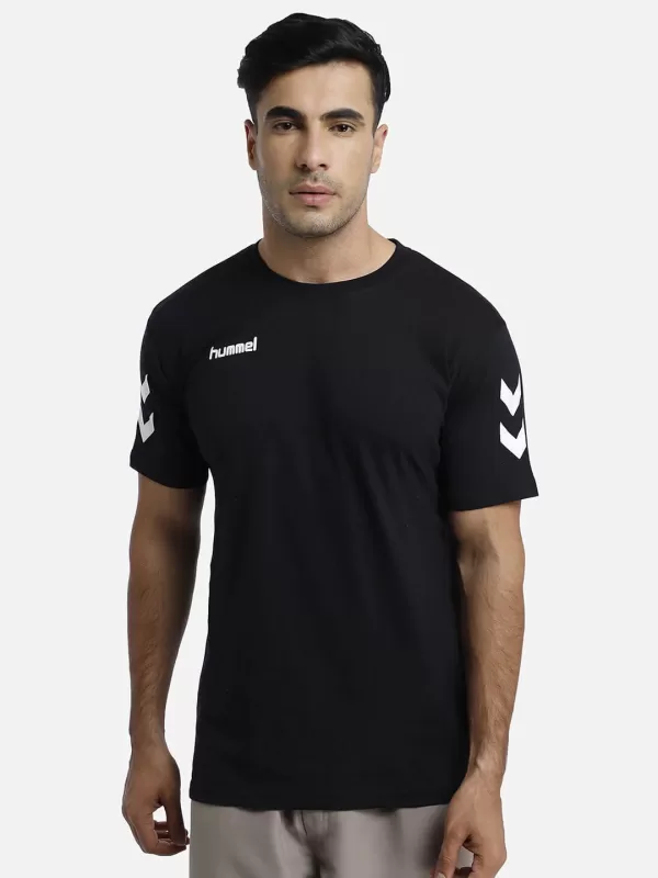 Hummel Go Men Cotton Black T-Shirt for corporate gifting in bangalore with affordable price and best quality.