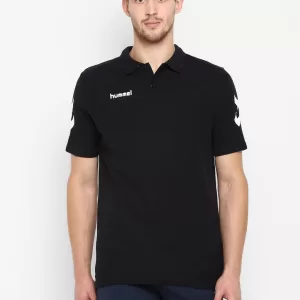 Hummel Go Men Cotton Black Polo T-Shirt for corporate gifting in bangalore with affordable price and best quality.