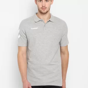 Hummel Go Men Cotton Polo Grey T-Shirt for corporate gifting in bangalore with affordable price and best quality.