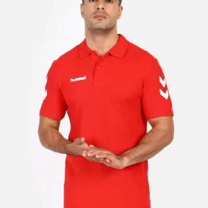 Hummel Go Men Cotton Red Polo T-Shirt for corporate gifting in bangalore with affordable price and quality.