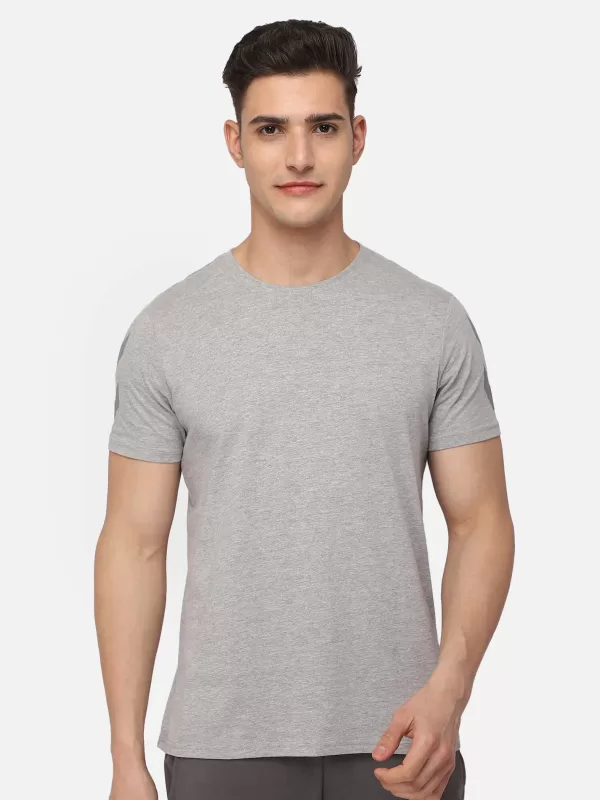 Hummel Legacy Men Cotton T-Shirt grey chevron for corporate gifting in bangalore with affordable price and best quality.