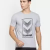 Hummel Sudo Men Cotton Grey Logo T-Shirt for corporate gifting in bangalore with affordable price and best qulity.