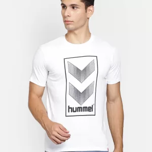 Hummel Sudo Men Cotton White T-Shirt for corporate gifting in bangalore with affordable price and best quality.