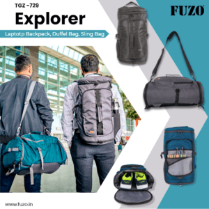 Buy the best quality FUZO EXPLORER LAPTOP BACKPACK, DUFFEL BAG, SLING BAG online in india at affordable price with wide range of color.