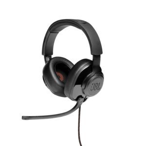 JBL Quantum 300, Wired Over Ear Gaming Headphone with Mic, Quantum Surround Sound, 3.5mm to USB Type-A Adapter, PC, Mobile, Laptop, PS4, Xbox & VR Compatible (Black)
