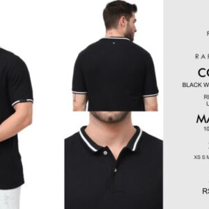 Rare Rabit Black color with white tipping tshirt: Buy the best Rare Rabbit Black black tshirt for corporate gifting in bangalore with affordable price and best quality.