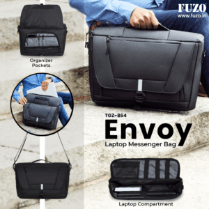 Buy the best quality FUZO ENVOY LAPTOP MESSENGER BAG BLACK online in india at affordable price and with wide range of color.