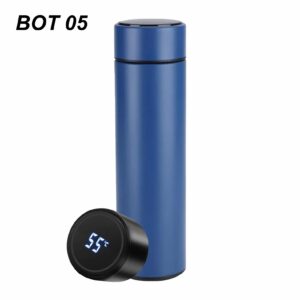 Qualicorp Temperature Smart Vacuum Insulated Thermos Water Bottle with LED Temperature Display 304 Stainless Steel Perfect for Hot And Cold Drinks (BLUE, 500ml) BOT 05