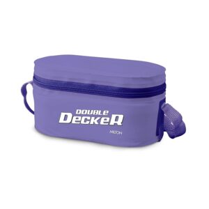 Milton Softline Double Decker Lunch Box, Set of 3, (450 ml, 280 ml, 280 ml), Purple | Leak Proof | Microwave Safe | Odour Proof | Light Weight | Easy to Carry | Food Grade