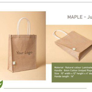 Buy the best quality Oblique Maple Jute Bag online in india at affordable price and wide range of color along with customization, logo and branding.