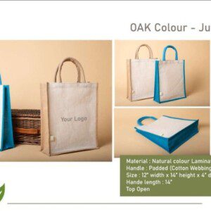 Oblique OAK Colour Jute Bag