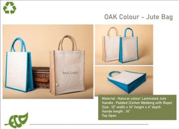 Oblique OAK Colour Jute Bag