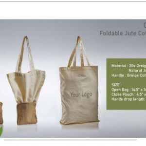Oblique Cedar Foldable Jute Cotton Bag