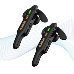 Mini PRO Vertel Digital Walkie Talkie (Set of 2) | Hands-Free & License Free | Ear Hook or Clip-on | 0.5 Km of Range