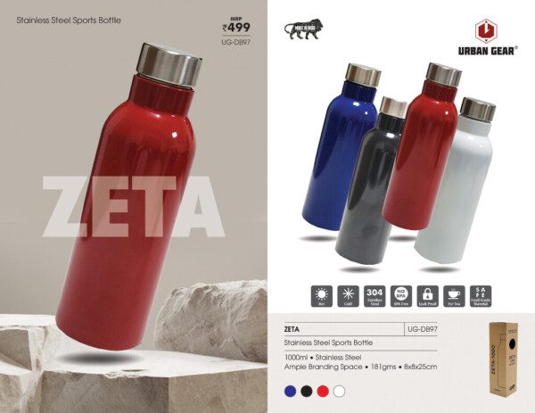 Zeta stainless steel water bottle