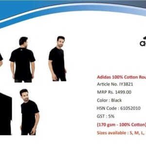 Adidas 100% Co on Round Neck T-shirt