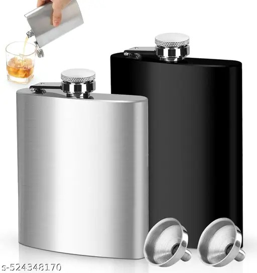 Aquabot bold hip pop 180ml silver flask