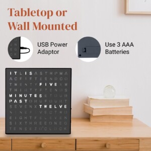 Fuzo Grid Light-Up modern 3AA Clock