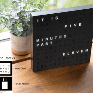 Fuzo Grid Light-Up modern 3AA Clock