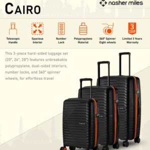 Nashermiles Cairo bold 3pcs Luggage Set