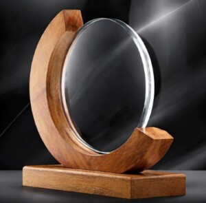 Elegant Wooden & Crystal Trophy (crt-7)