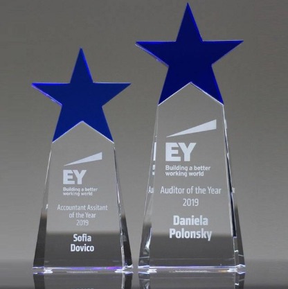 Luxury Blue Star Crystal Trophy (crt-18)