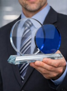 Dual Panel bold Crystal Trophy (crt-22)