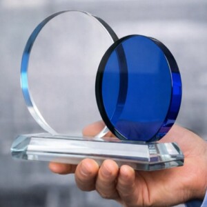 Dual Panel bold Crystal Trophy (crt-22)