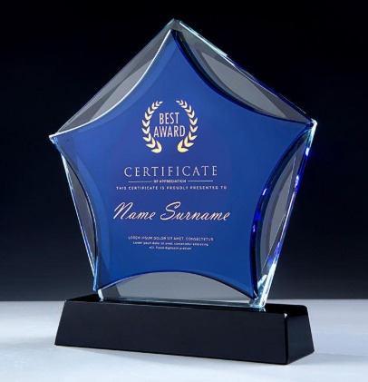 Blue Star Luxury Crystal Award (crt-23)