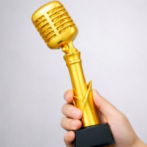 Golden luxury Microphone Trophy - rsn7