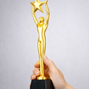 Golden bold Human Figure Trophy - RSN11