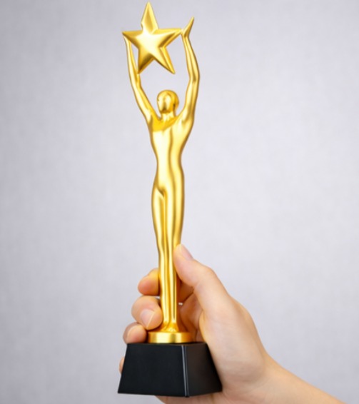 Golden bold Human Figure Trophy - RSN11