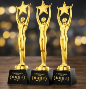 Golden bold Human Figure Trophy - RSN11